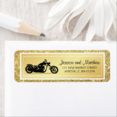 White Gold Glitter Motorcycle Return Address Label (Insitu)