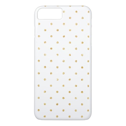 White Gold Glitter Small Polka Dots Pattern iPhone 8 Plus7 Plus Case