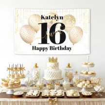 White Gold Glitter Sweet 16 Birthday Balloons Bold