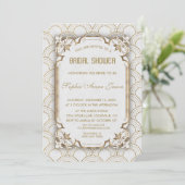 White Gold Great Gatsby Art Deco Bridal Shower Invitation (Standing Front)
