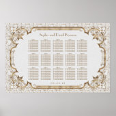 White Gold Great Gatsby Art Deco Seating Chart | Zazzle