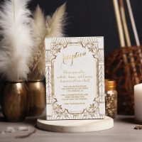White Gold Great Gatsby Art Deco Wedding Reception