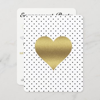 White & Gold Heart Polka Dot Bridal Shower Party Invitation by Ohhhhilovethat at Zazzle