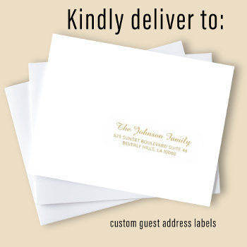 White Gold Individual Guest Address Elegant Labels by invitations_kits at Zazzle