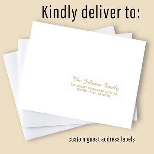 White gold individual guest address elegant labels