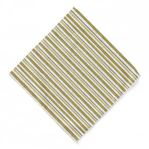 White gold lace stripes pattern bandana