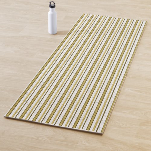 White gold lace stripes pattern yoga mat