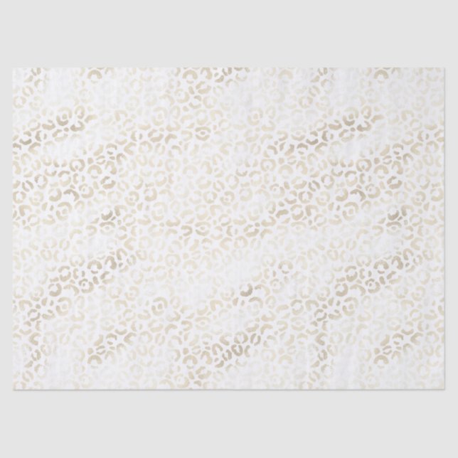 White Gold Leopard Print Tissue Paper (Front)