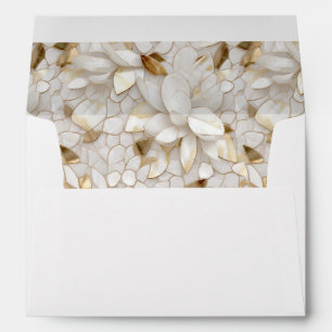 White Gold Lotus Flowers Envelope