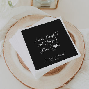 White Gold Love Laughter and Happily Ever After Napkins
