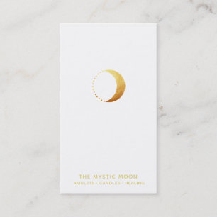 *~* WHITE Gold Lunar Stars Mystic Moon Luna Business Card
