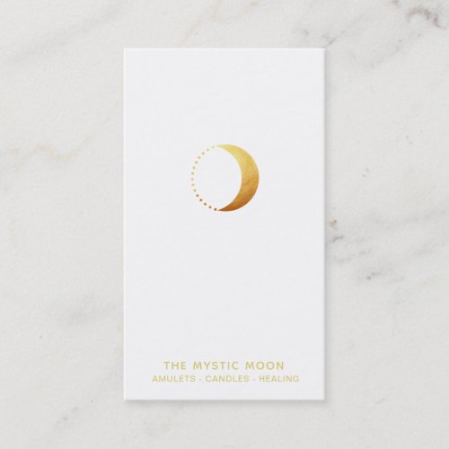 *~* WHITE Gold Lunar Stars Mystic Moon Luna  Business Card