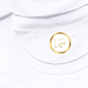 White & Gold Lux Boutique Logo Waterproof Clothing Labels
