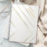 White Gold Luxury Modern Minimal Abstract Notebook