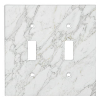 White Gold Marble Elegant Minimal Style Light Switch Cover