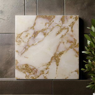 White Gold Marble Glitter ID1171c Ceramic Tile