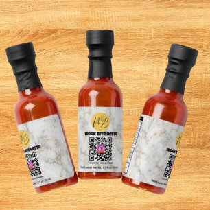 White Gold Marble Instagram Qr Code Promotional Hot Sauces