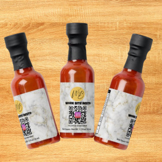White Gold Marble Instagram Qr Code Promotional  Hot Sauces