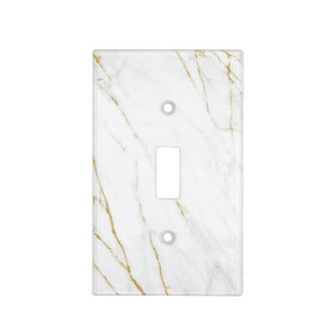 white gold marble light switch cover