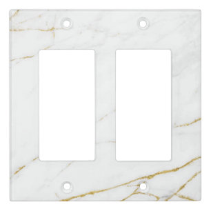 white gold marble light switch cover