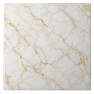White Gold Marble Luxury Seamless Pattern Ceramic Tile
