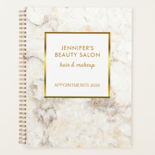 White gold marble professional appointment Planner