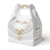 White Gold  Marble Thank You Birthday Favor Box