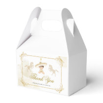 White Gold Mexican Boy Baptism 1st Birthday Favor Boxes