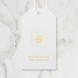 White Gold Minimal Business Branding Elegant Style Foil Gift Tags
