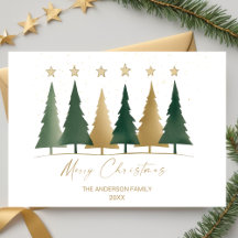 White & Gold Minimalist Modern Christmas Trees