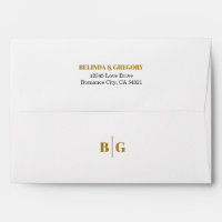 A7 Invitation Envelopes with Gold Lining for Wedding (White, 5x7