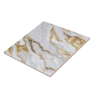 White Gold Modern Marble Agate Collection Ceramic Tile