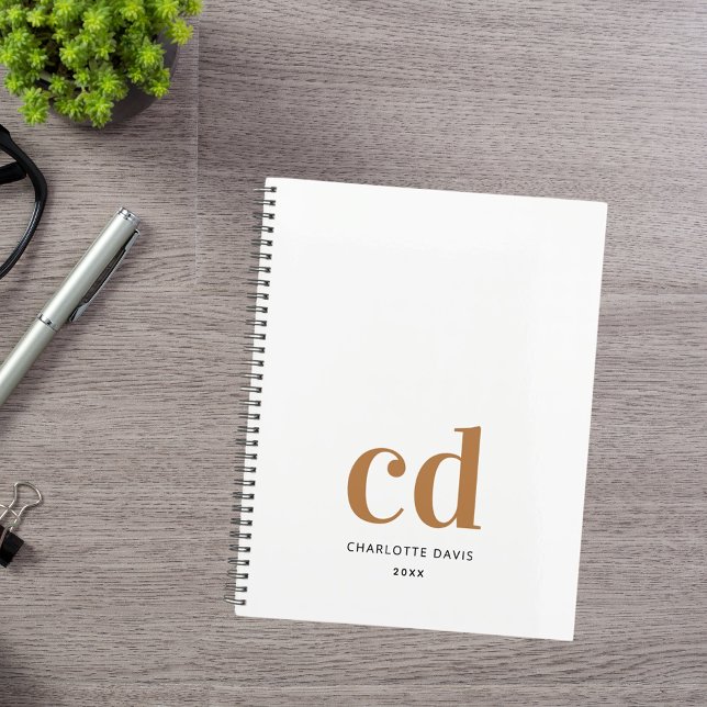 White gold monogram initials modern 2026 planner (Creator Uploaded)