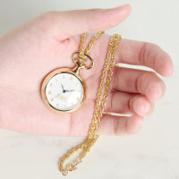 White Gold Monogram Womens Ladies Necklace Watch
