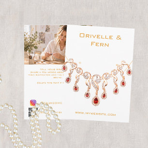 White gold necklace jewelry photo display card