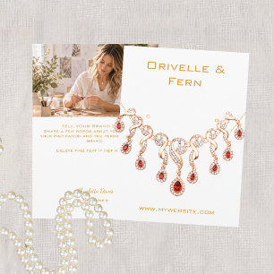 White gold necklace jewelry photo display card