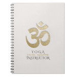 White &amp; Gold Om Symbol Yoga Meditation Instructor Notebook at Zazzle
