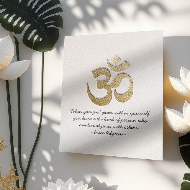 White & Gold OM Symbol YOGA Meditation Instructor Poster (Creator Uploaded)
