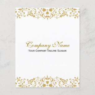 White & Gold Ornate Floral Border Flyer