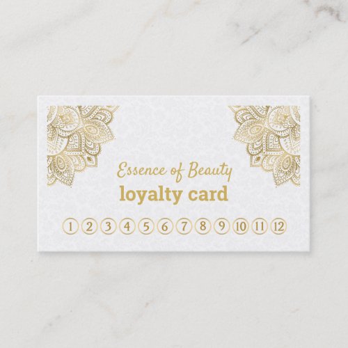 White  Gold Paisley Lace Loyalty Card 2