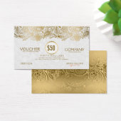White & Gold Paisley Lace Voucher (Desk)