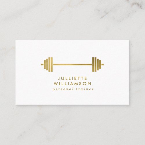 White  Gold Personal Trainer Social Media Business Card