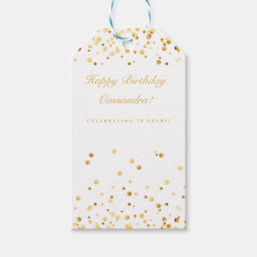 White  Gold Personalized Birthday Gift Tags