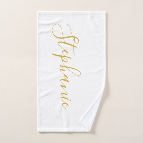 White Gold personalized monogram yoga towel