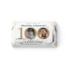White Gold Photo 100th Birthday Party Favors