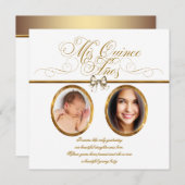 White Gold Photo Quinceanera Invitations (Front/Back)
