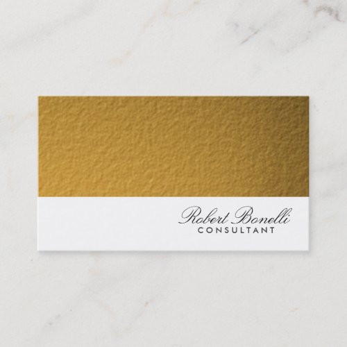 White Gold Plain Modern Consultant Business Card