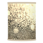White Gold Platinum Glitter Bokeh Ombre Khaki Trim Lamp Shade (Left)