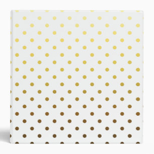 White Gold Polka Dot Binder