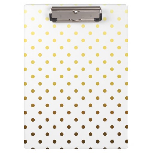 White Gold Polka Dot Clipboard | Zazzle